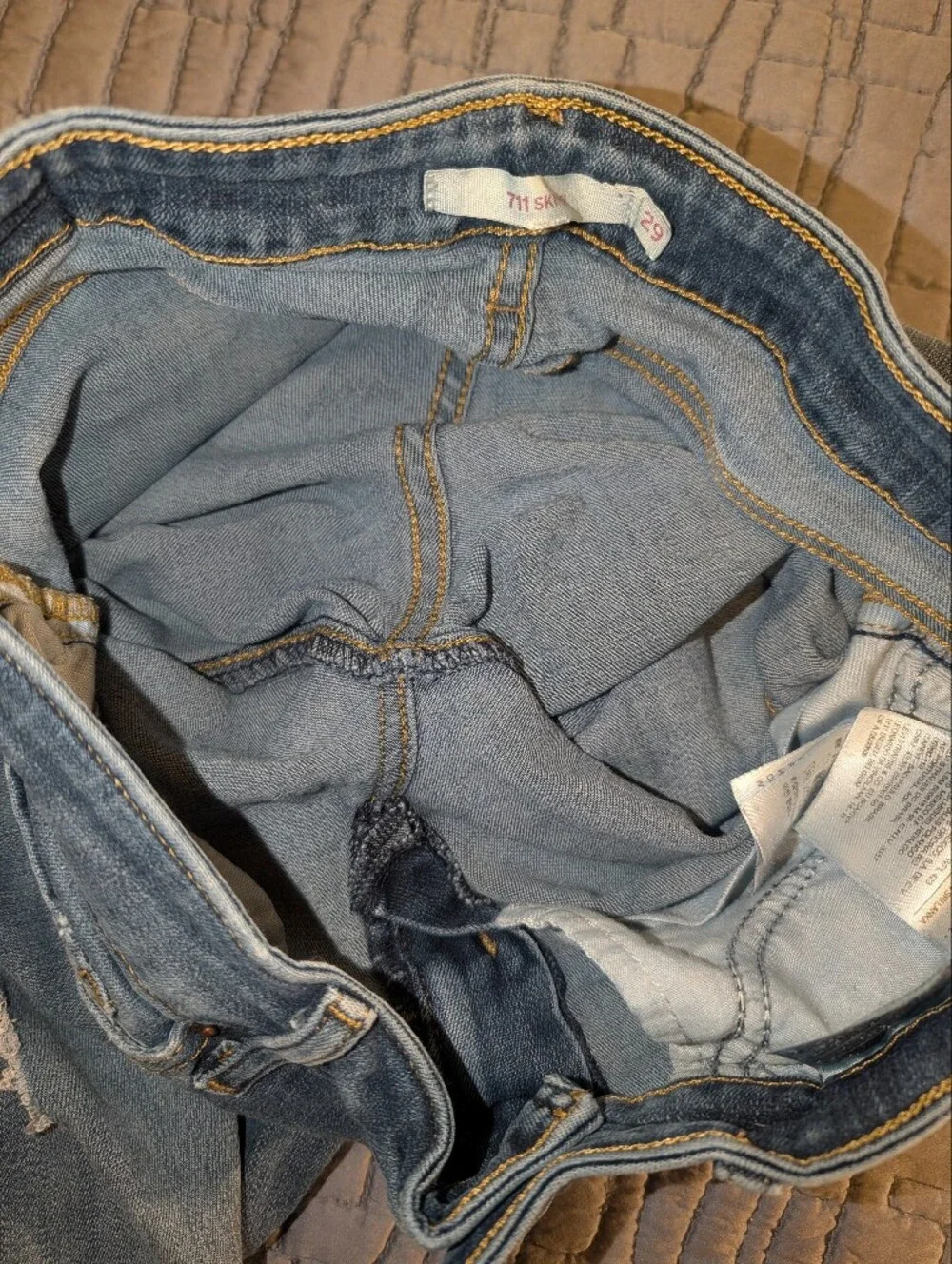 Slim Fit Women's Distressed Blue Jeans